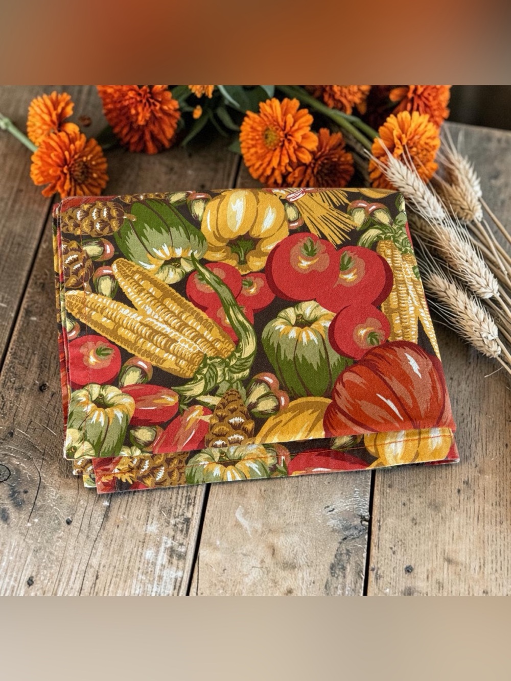 Better Homes Garden Fabric Tablecloth Harvest Fall Thanksgiving Pumpkin Mushroom